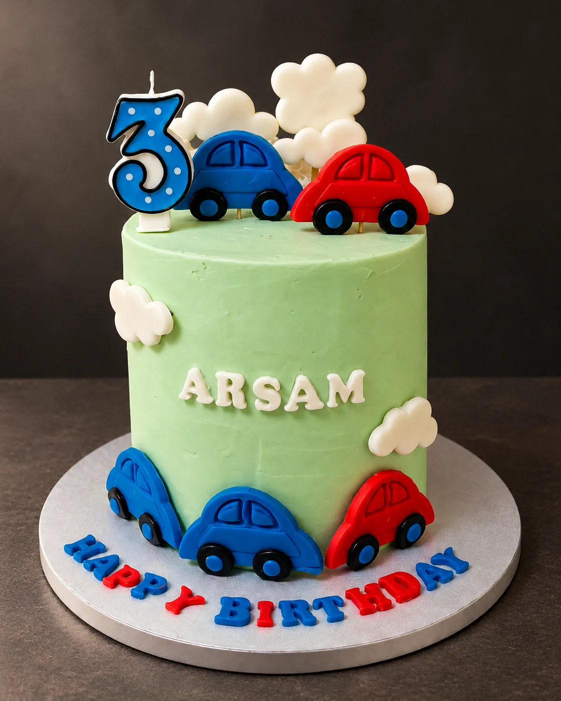 Arsam toy-car cake