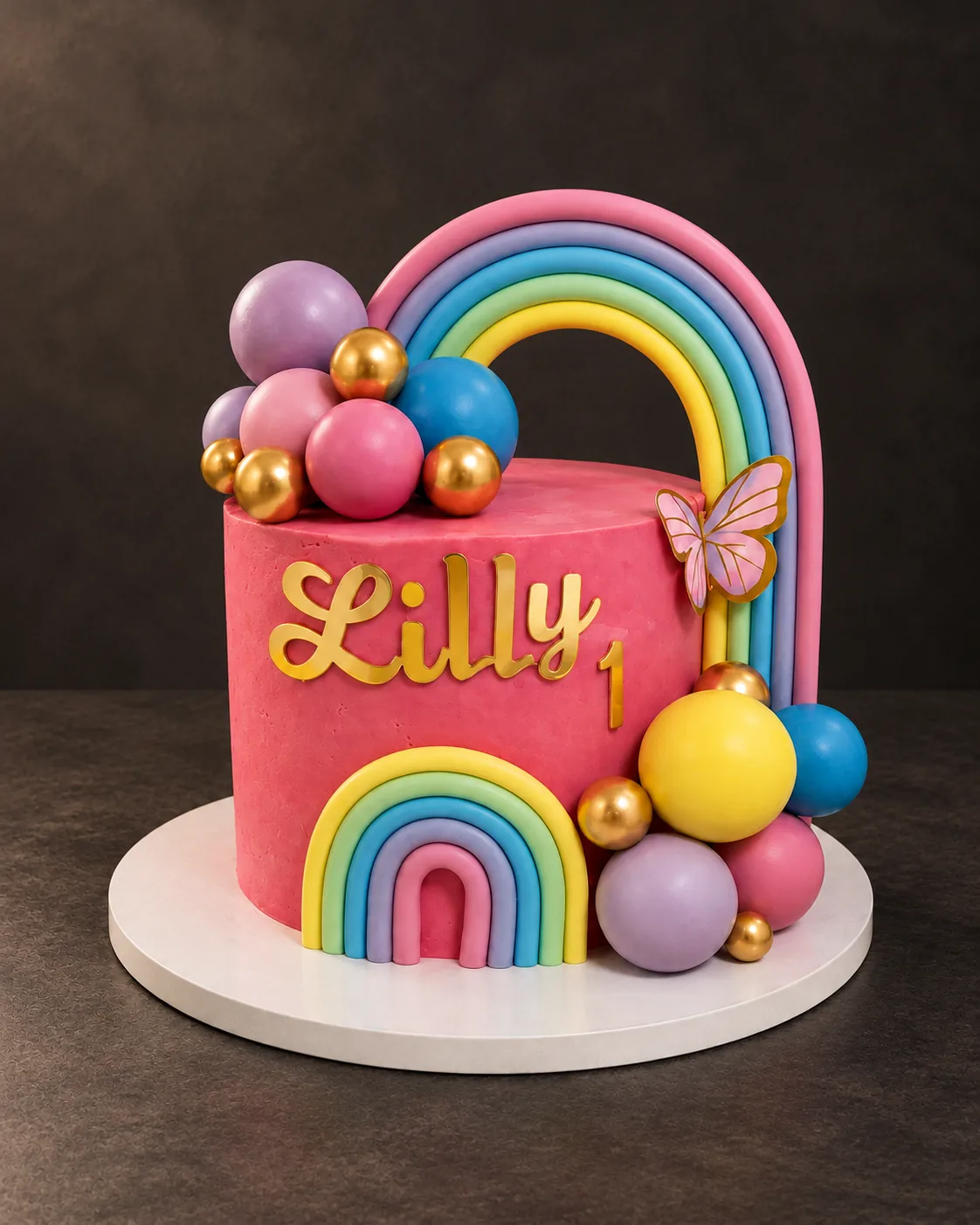 Lilly pink rainbow cake